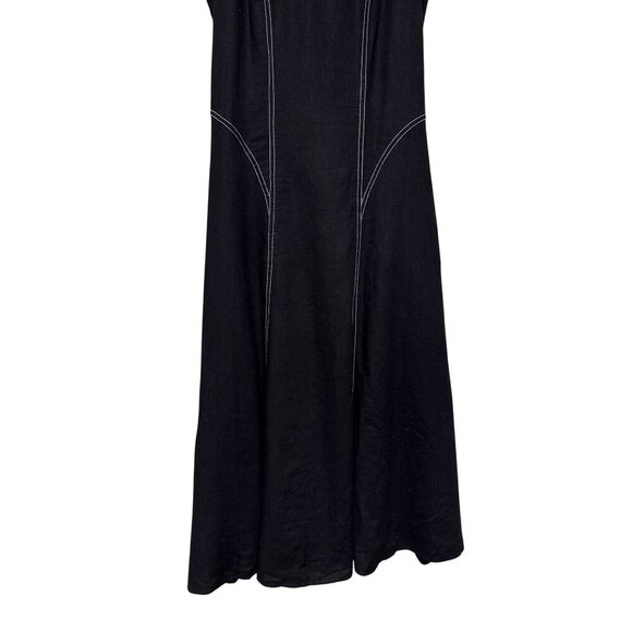 Jason Wu Women's Dress Linen Viscose Blend Sleeveless Black Midi A-Line Size 2 - Picture 5 of 12